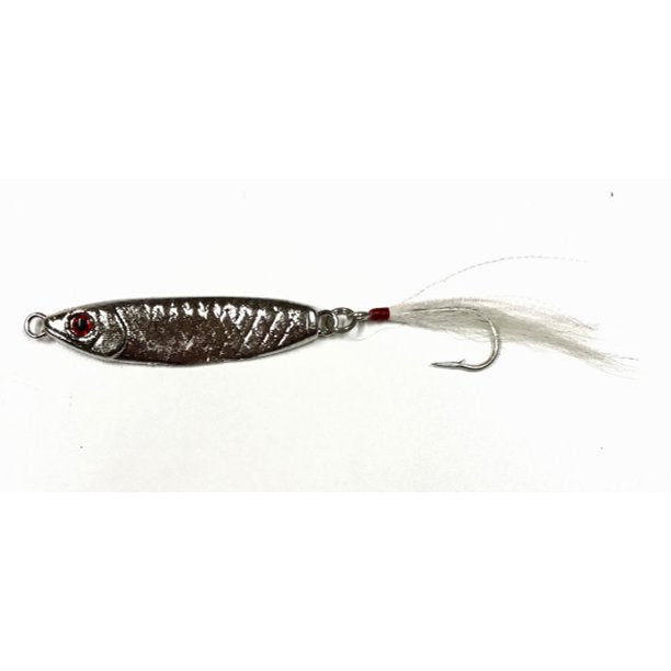 Run Off Lures Spearing Jig w/Bucktail 1oz Chrome