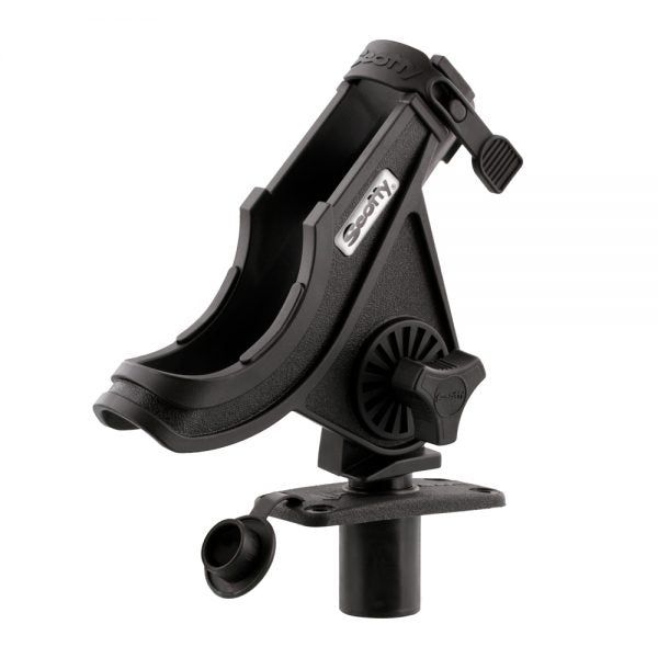 Scotty Baitcaster / Spinning Rod Holder, Black, w/ 0244 Flush Deck Mount