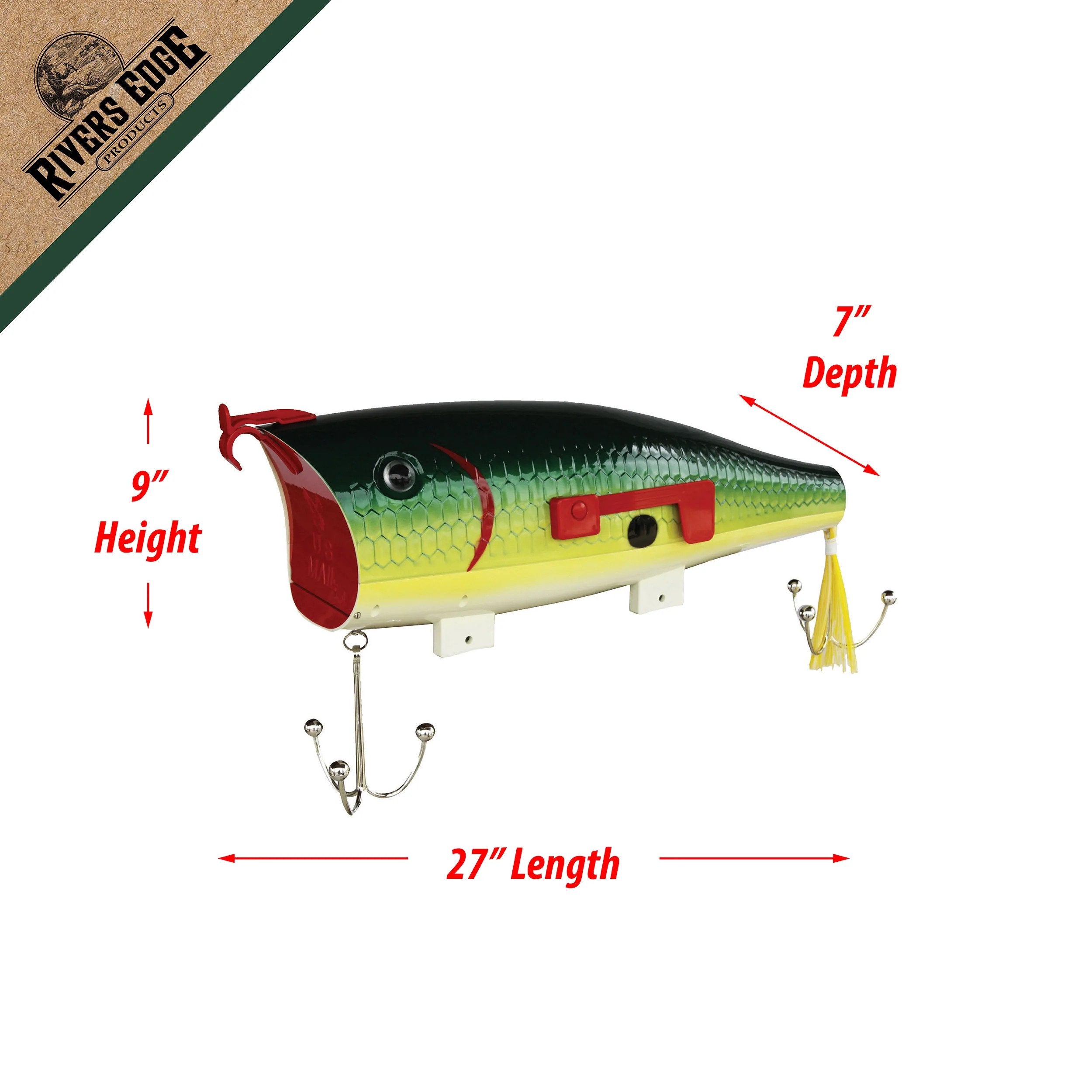 Rivers Edge Mailbox - Green Shad Bass Fish Lure