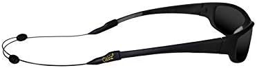 Cablz Zipz Adjustable Eyewear Retainer, Rubber End, 12", Black Stainless Steel