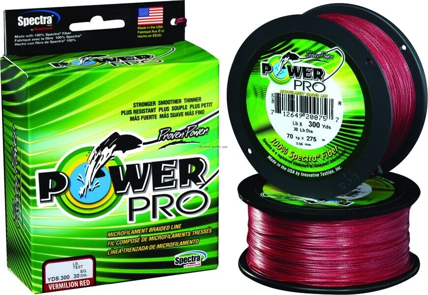 Power Pro Original Spectra Vermilion Red Braided Line (150,300,500,1500yd)