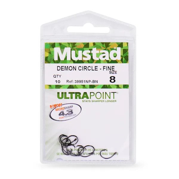 Mustad UltraPoint Demon Tuna Perfect Circle Hook, Black Nickel