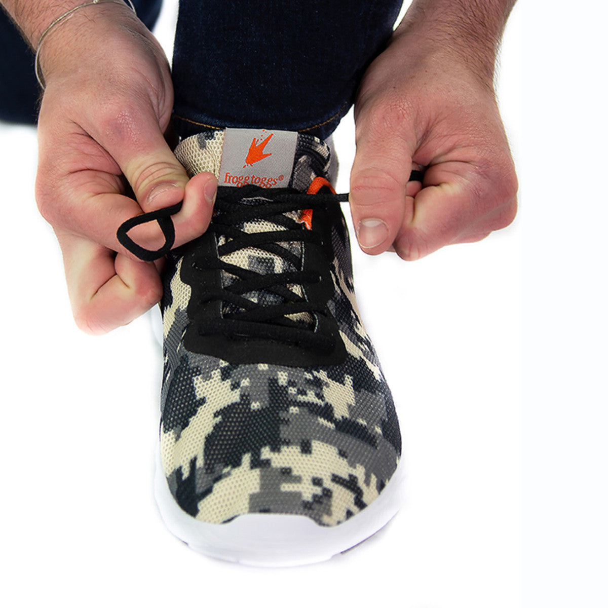 Frogg Toggs Shortfin Men's Shoe, Digital Camo and Orange