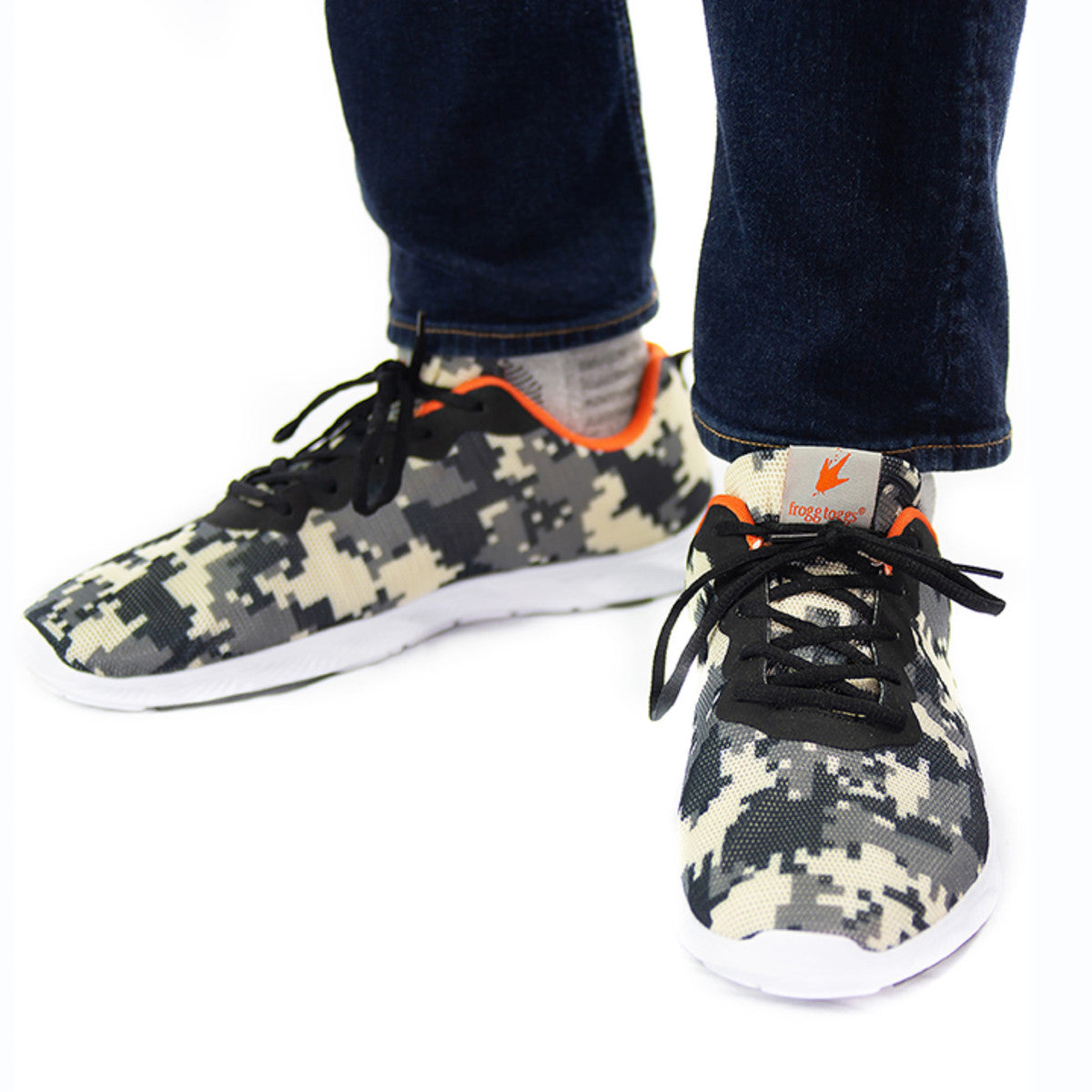 Frogg Toggs Shortfin Men's Shoe, Digital Camo and Orange