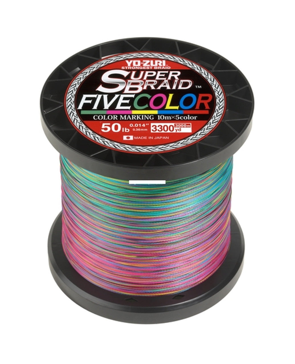 Yo-Zuri SuperBraid Braided Line Bulk Spools [30-80lb, 3300yd, Five Color]