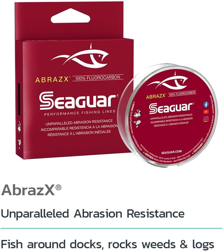 Seaguar AbrazX 100% Fluorocarbon Main Line 8lb 1000yd