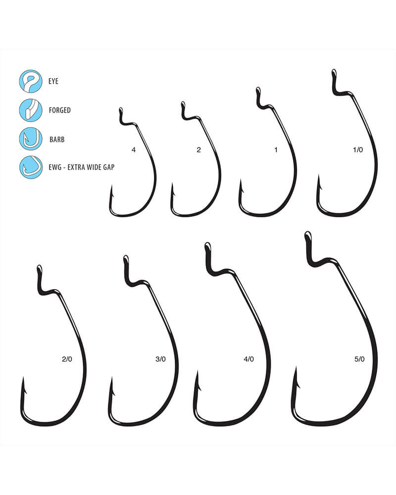 Gamakatsu Worm Hook, Needle Point, Offset Shank, Extra Wide Gap