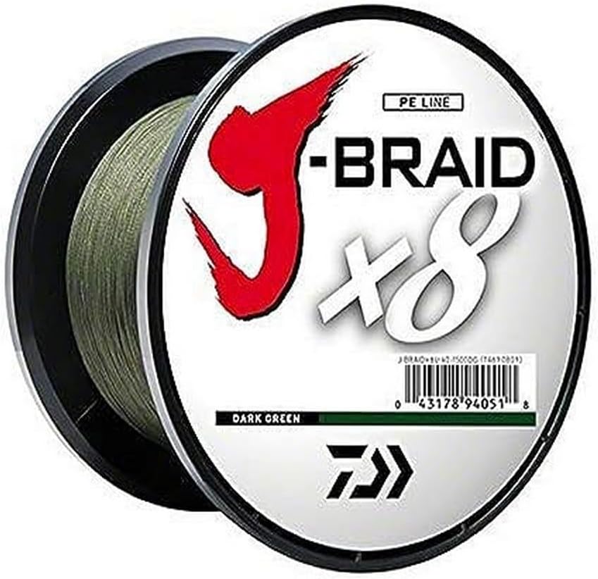 Daiwa J-Braid x8 8 Strand Braided Line, 150lb, 2500yd, Dark Green