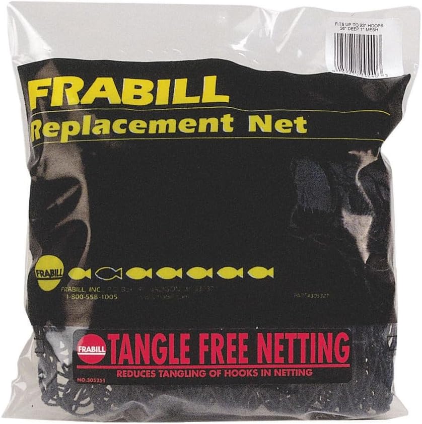 Frabill Replacement Net TF 23" Hoop 36" Deep 1" Mesh Black