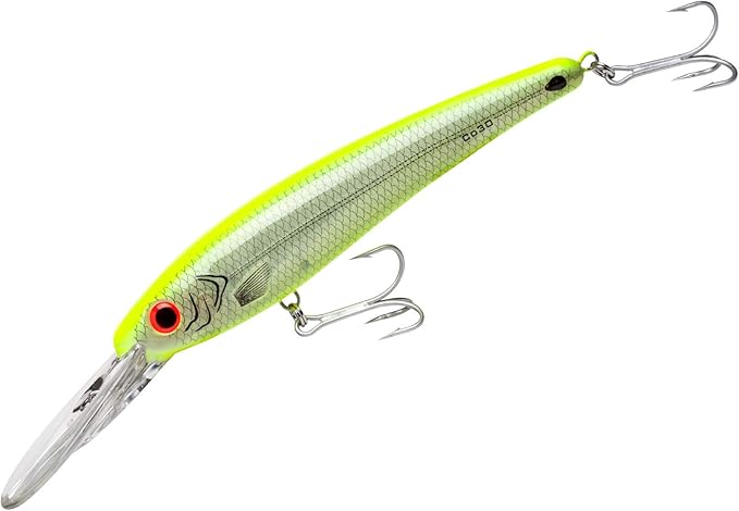 Bomber Lures Certified Depth Salt Troll Lure 30ft 8" 3oz Silver Flash/Chartreuse