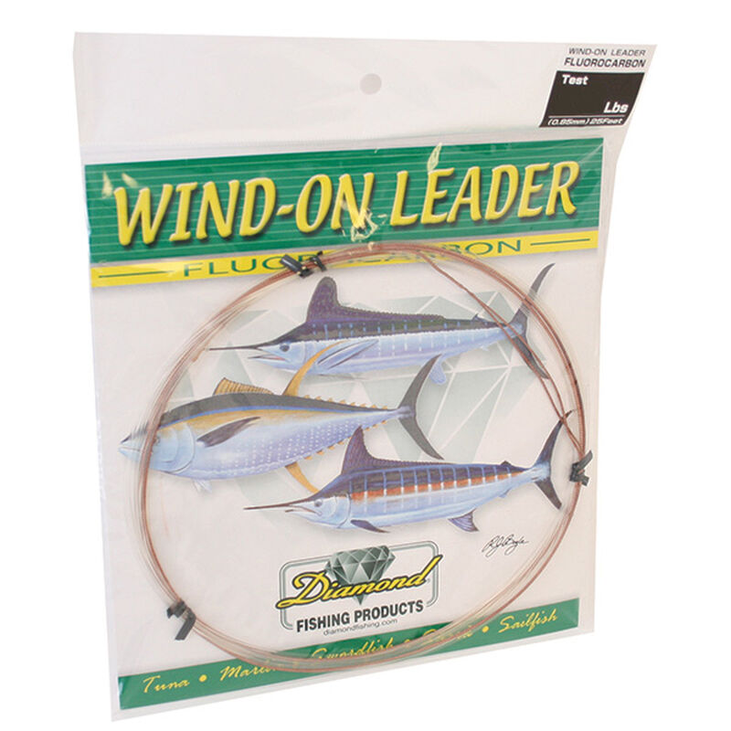 Momoi Diamond Fluorocarbon Wind-On Leader 130lb 25ft Clear White