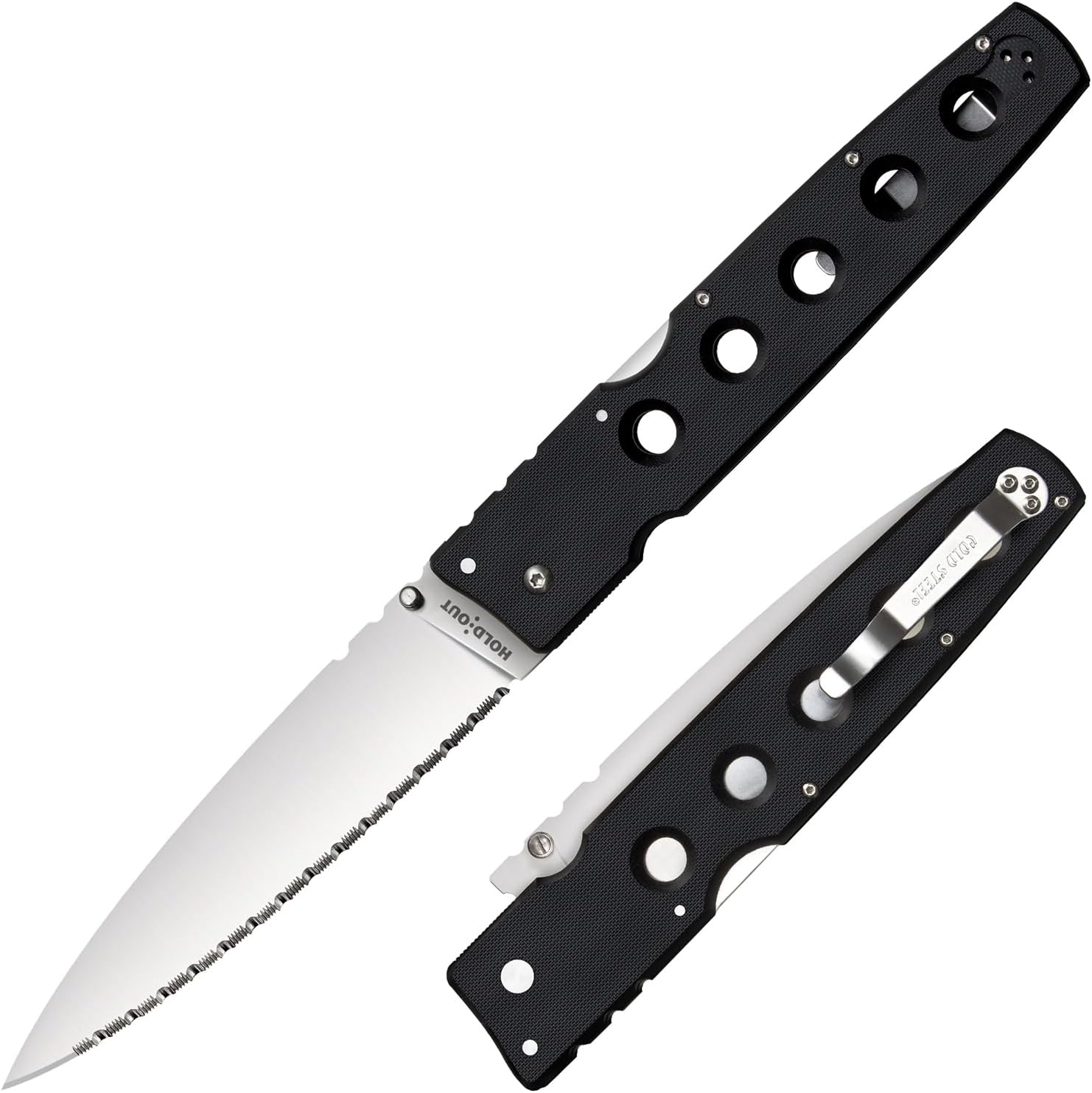 Cold Steel Hold Out Folding Kinfe, 6" Serrated Edge