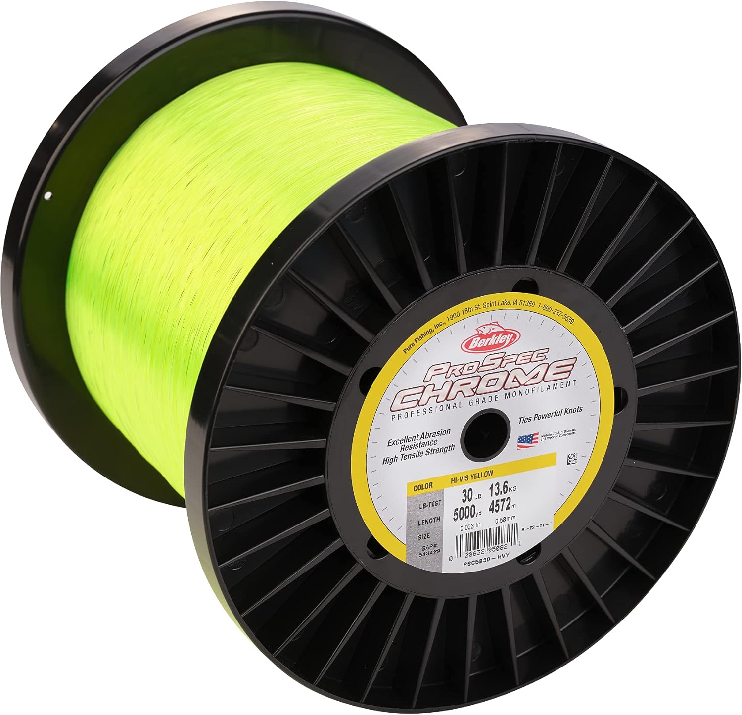 Berkley PSC5B80-HVY Pro Spec Chrome 80lb, 3750 Yards, Hi-Vis Yellow