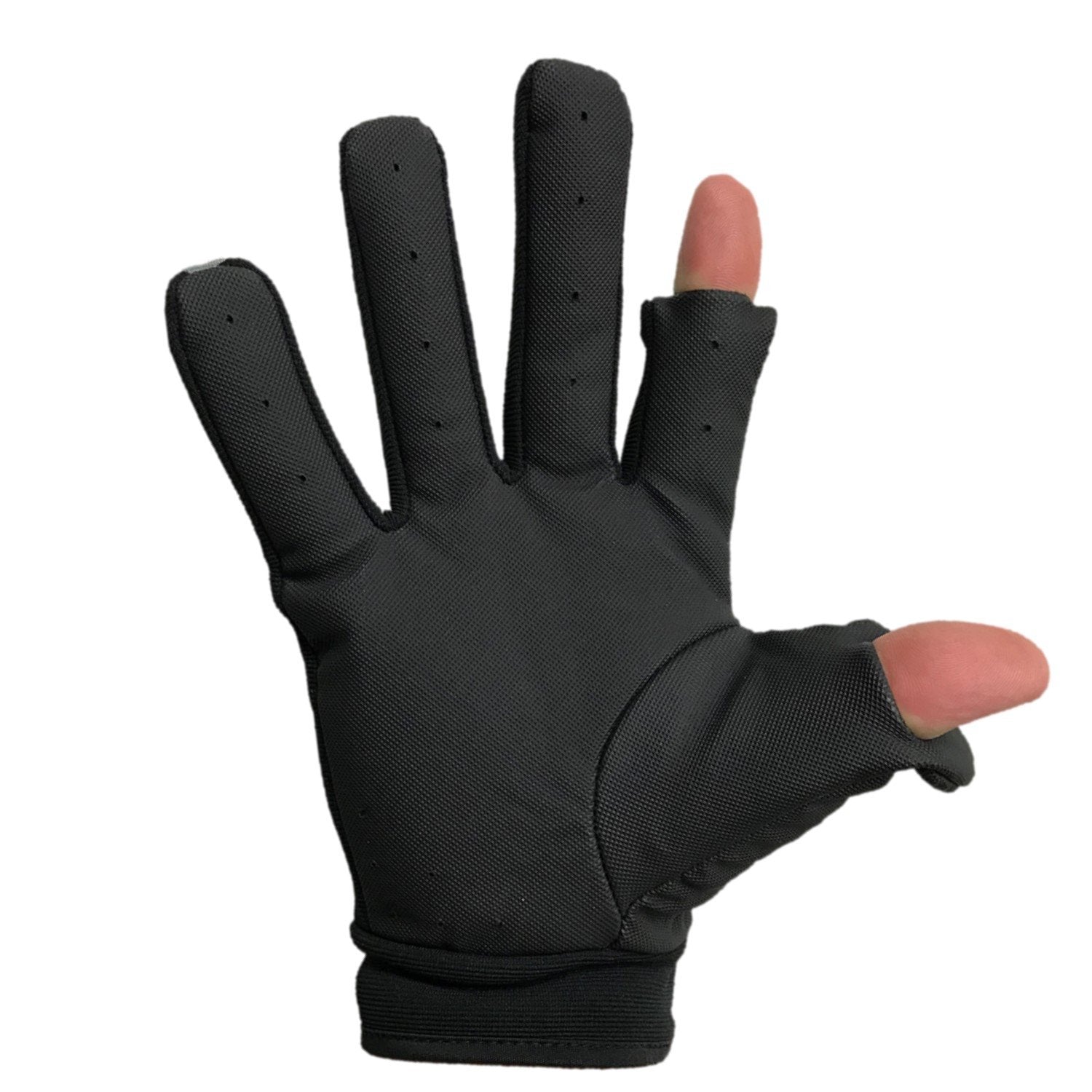 GlacierL Lt.Neoprene Glove Slt/Fng w/Imt Leather Palm, Lrg Black