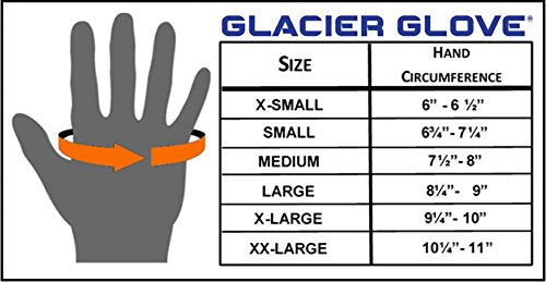 GlacierL Lt.Neoprene Glove Slt/Fng w/Imt Leather Palm, Lrg Black