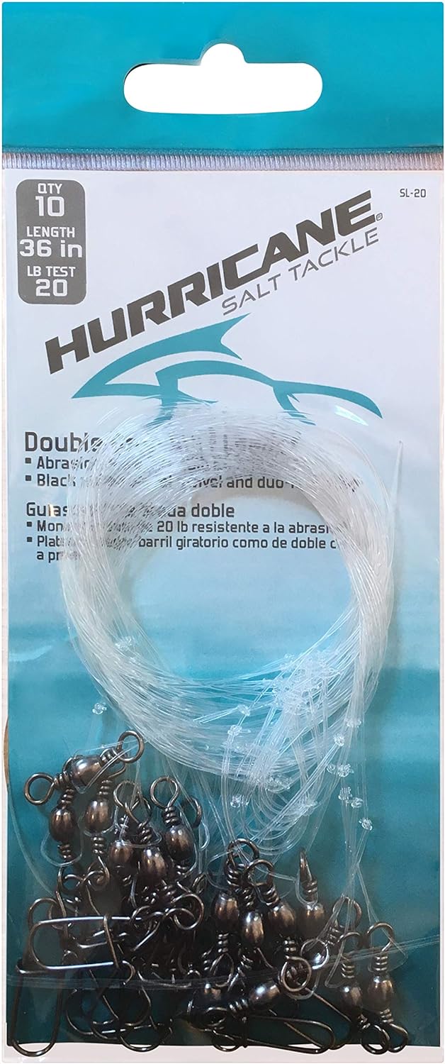 Hurricane Surf Fishing Leader Bundle - 10 Pound Double Drop Surf Leader, 20 Pound Double Drop Surf Leader, and 30 Pound Double Drop Surf Leader