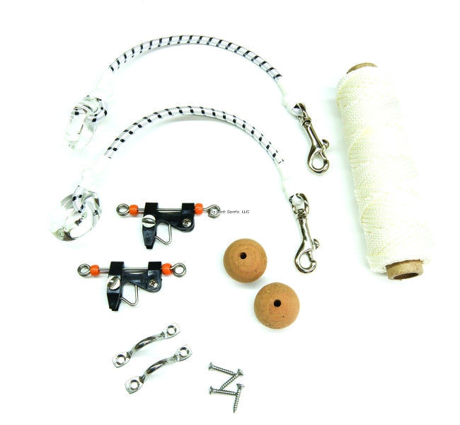 Tigress Economy Outrigger Single Rigging Kit, up to 15', White Nylon Braid