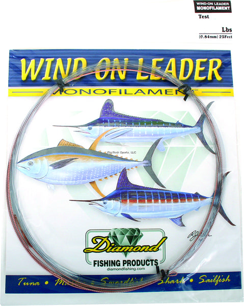 Momoi Monofilament Wind On Leader, 25ft, Smoke Blue