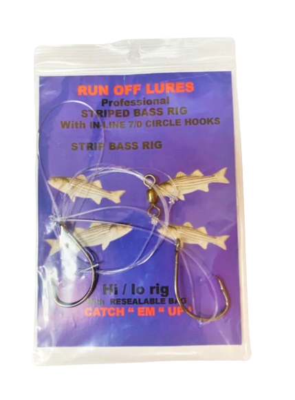 Run Off Lures Striper High Low 7/0 Inline Circle Hook Rig