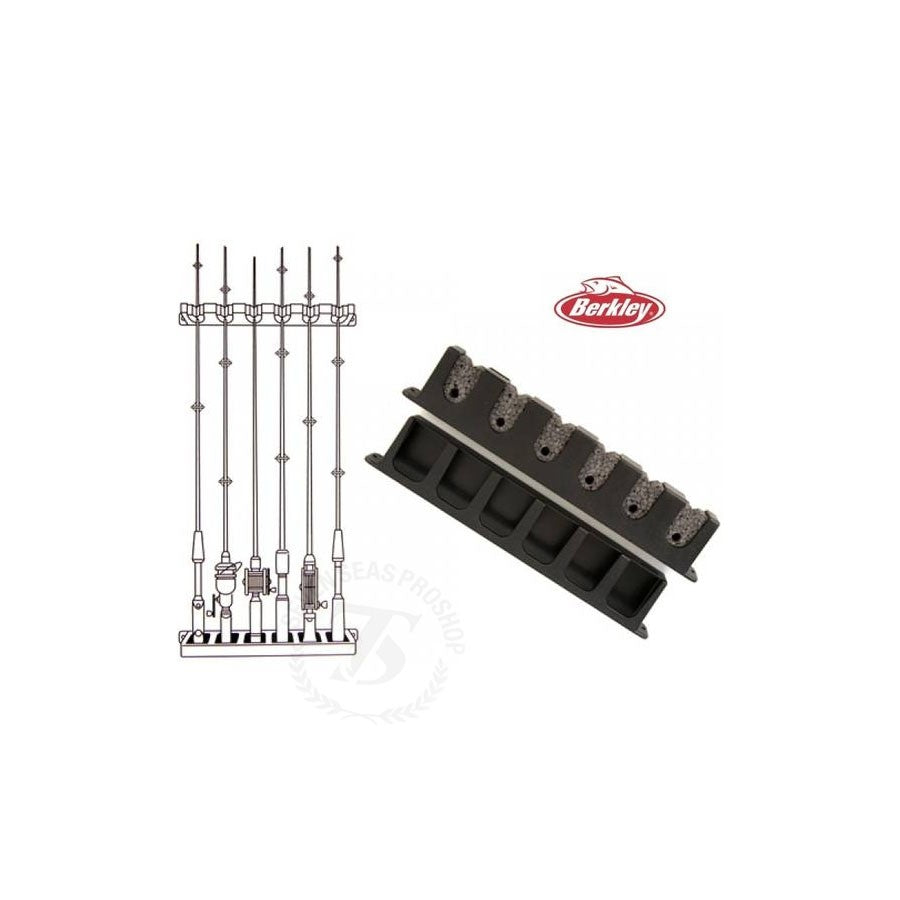 Berkley Horizonal 6 Rod Rack Black