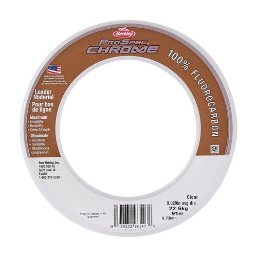 Berkley ProSpec Chrome 100% Fluoro Leader, 80lb, 25yd, Clear