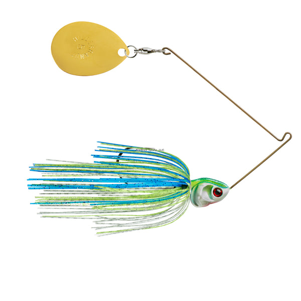 Booyah Covert Spinnerbait, 5", 1/2oz, White/Chartreuse/Blue