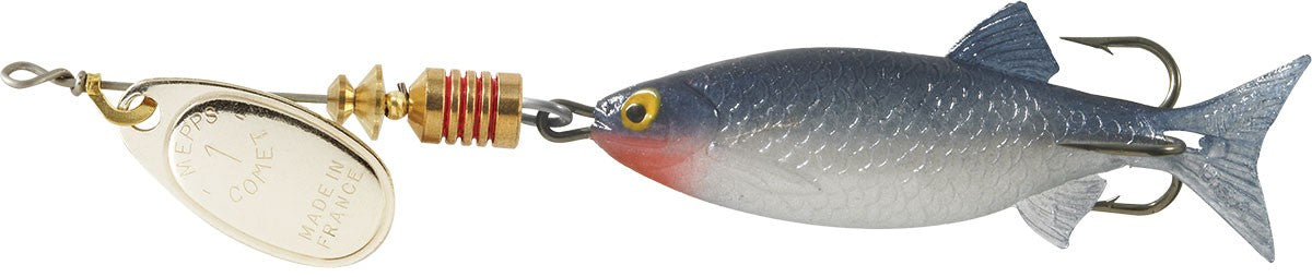 Mepps Comet Mino In-Line Spinner Silver Blade with Shad Mino, Floating