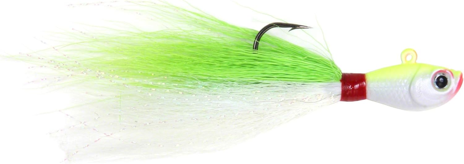 Sea Striker Bucktail Jig, Holographic Eyes, Black Nickel