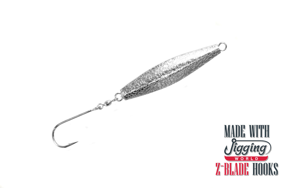 Jigging World Hammered Diamond Jig (2oz-8oz, Chrome Gold/Chrome Silver)