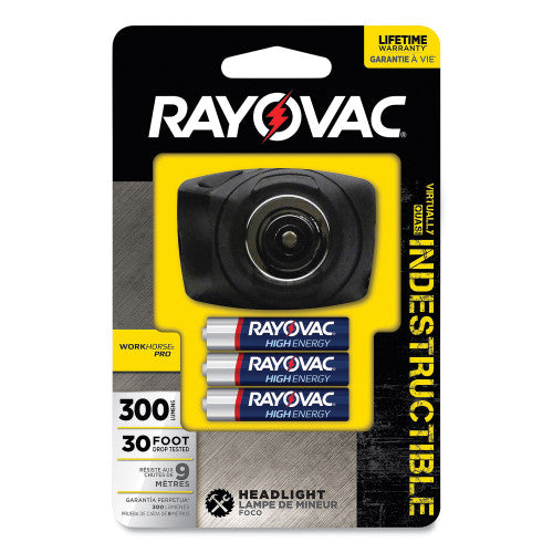 Rayovac Indestructible 180 Lumen 3AAA Head Lamp/w batts