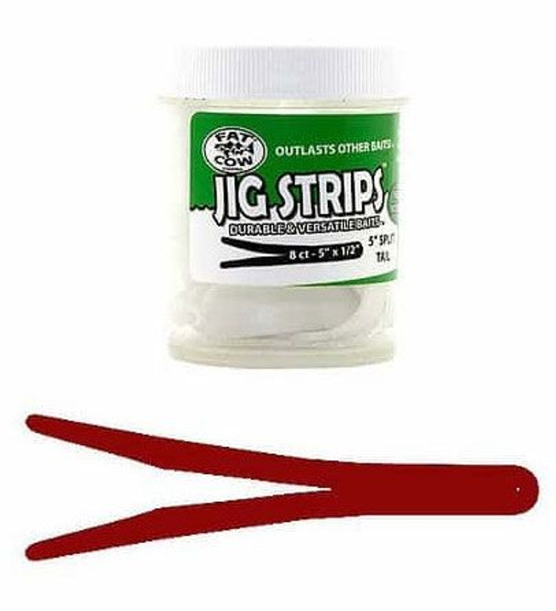 Fat Cow Fishing Jig Strips - Split Tail, 5" X 1/2"