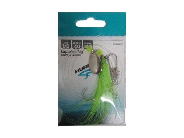 Hurricane Captain Rig Chartreuse/Silver 40# Mono 1/0 Hook