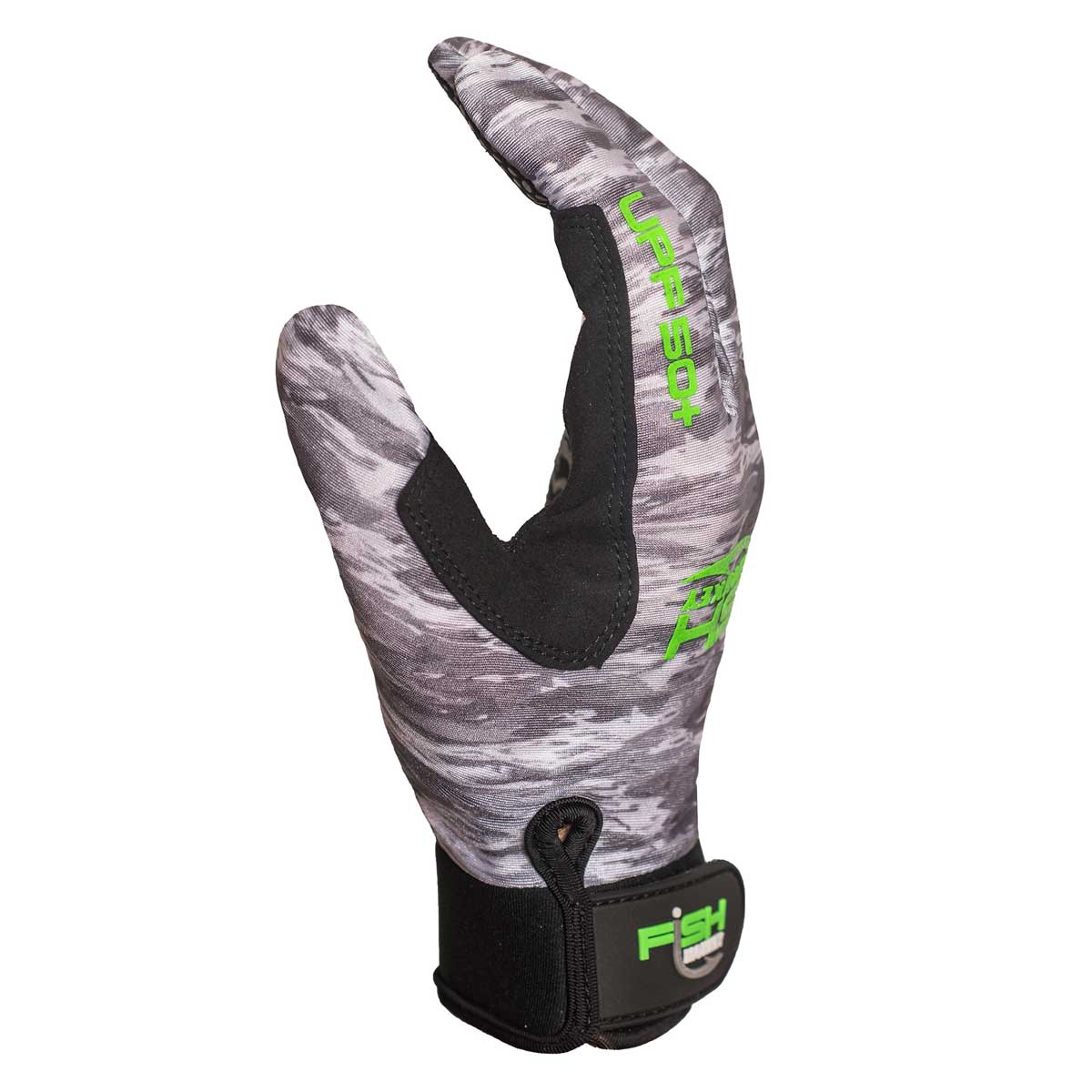 Fish Monkey Free Style Custom Fit Glove Grey Water Camo Large