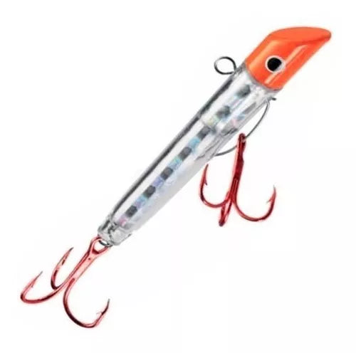 GOT-CHA Mylar Minnow Series Plug, 3", 1 oz, Size 2 & 4 Hook, Red Silver Prism/Red Hook