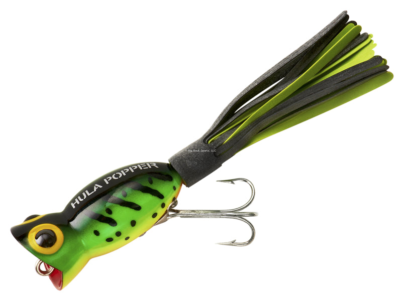 Arbogast Hula Popper Topwater Popper, 1 1/4", 3/16 oz, Fire Tiger