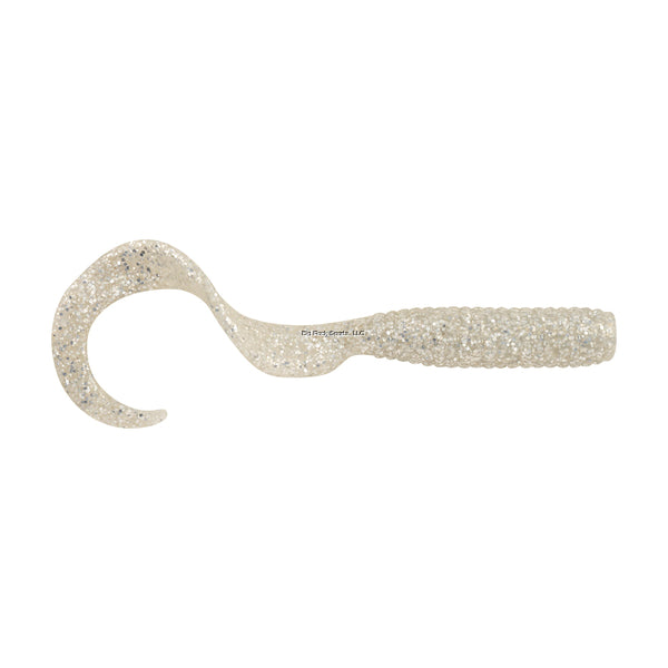 Berkley Gulp Grub, New Shape for Jigs & Trailers, 4", White Bling