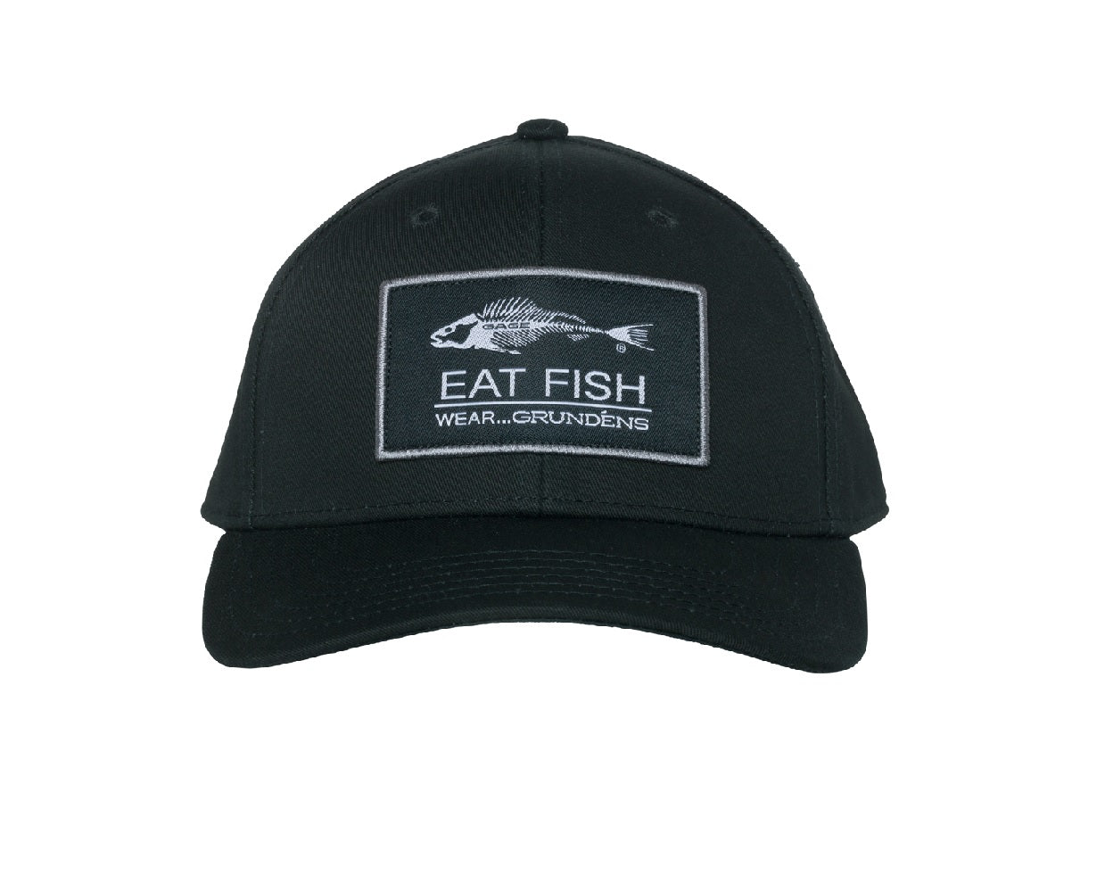 Grundens Eat Fish Snap Back Ball Cap- Black