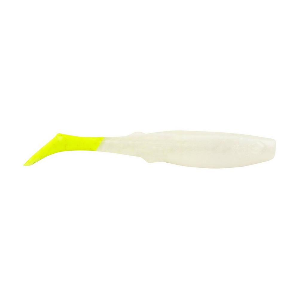 Berkley Gulp Saltwater Paddleshad, 3", 5pk, Pearl White/Chartreuse