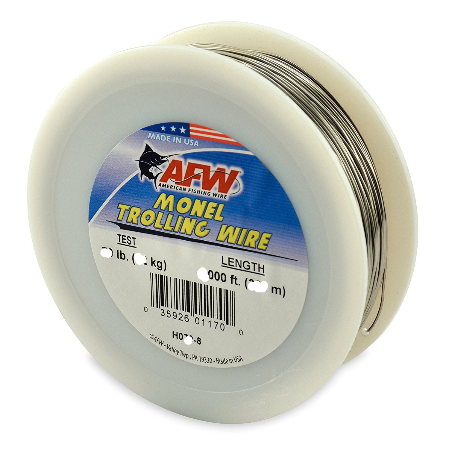 American Fishing Wire Monel Trolling Wire Nickel-Copper Alloy 30lb 300'