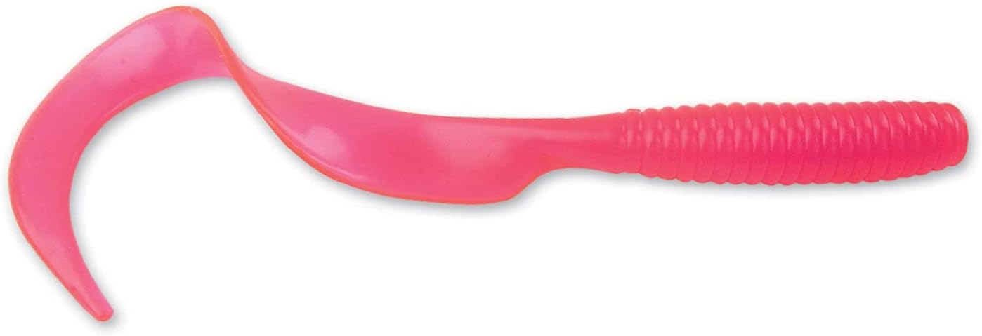 GOT-CHA Curltail Grub Fishing Lure, 8", 5pk, Pink