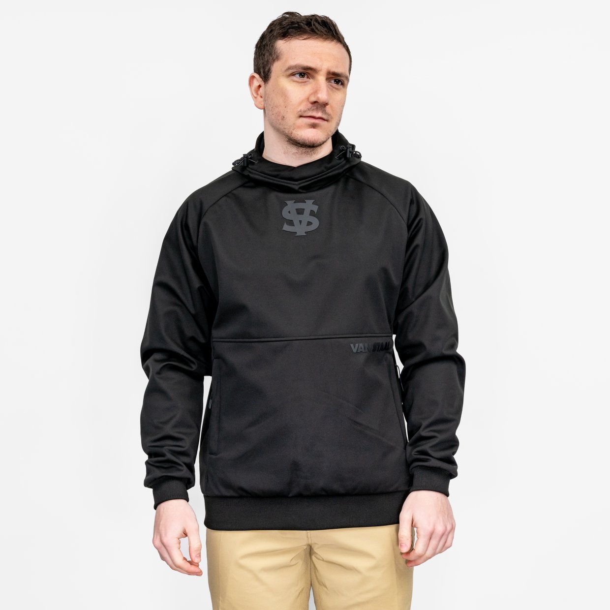 Van Staal Elastic Drawcord Hoodie, Black