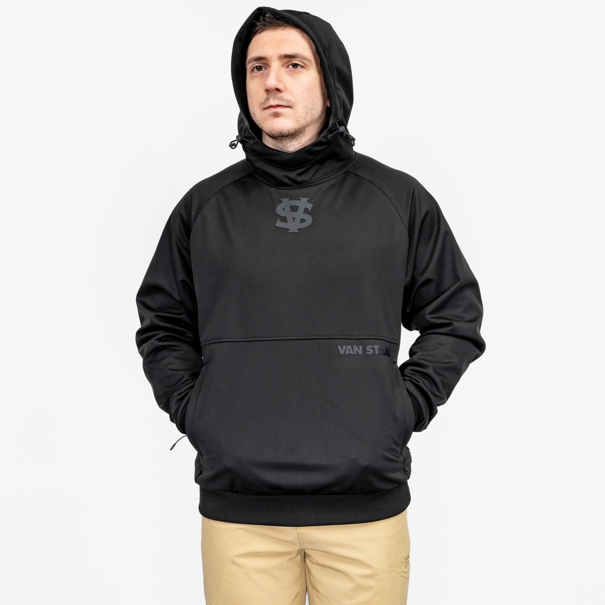 Van Staal Elastic Drawcord Hoodie, Black