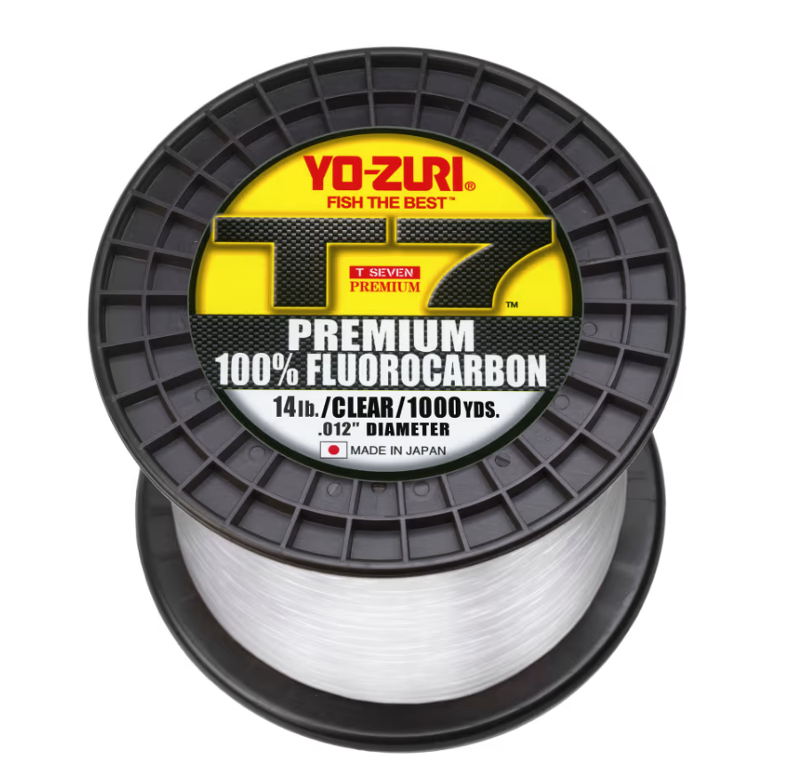 Yo-Zuri T-7 Premium Fluorocarbon Line (6lb-25lb, 1000yd, Clear)