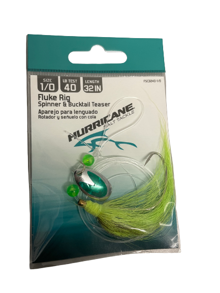 Hurricane Fluke Rig Spinner & Bucktail 1/0 Chartreuse