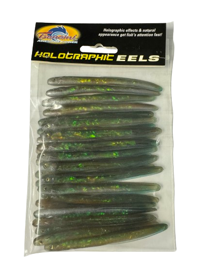 Tsunami HE4-25-8 Super Realistic Holographic Eel - 4" (25 Pack) Blue Back