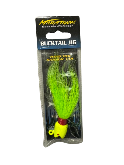 Tsunami Marathon Bucktail Jig Mustad Lure, Chartreuse