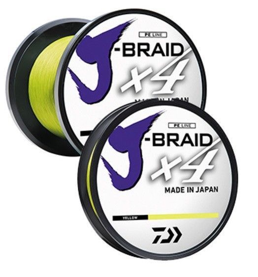 Daiwa J Braid 4 Weave Braided Line 150-300yd Blue/Green 3000yd Yellow