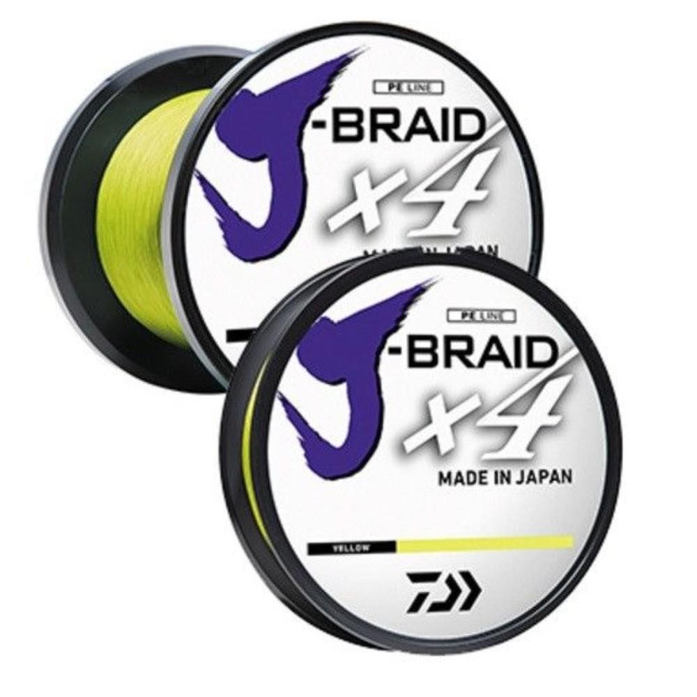 Daiwa J Braid 4 Weave Braided Line 150-300yd Blue/Green 3000yd Yellow