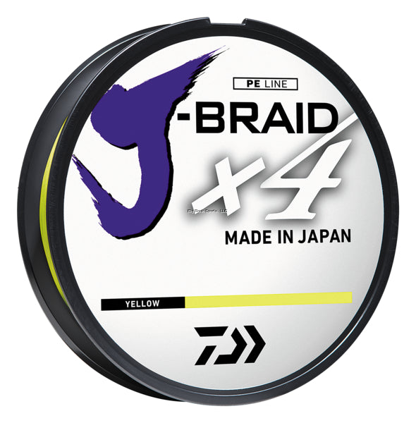 Daiwa J Braid 4 Weave Braided Line 150-300yd Blue/Green 3000yd Yellow