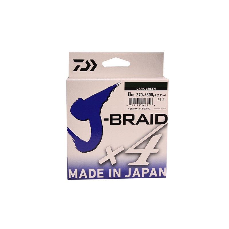 Daiwa J Braid 4 Weave Braided Line 150-300yd Blue/Green 3000yd Yellow